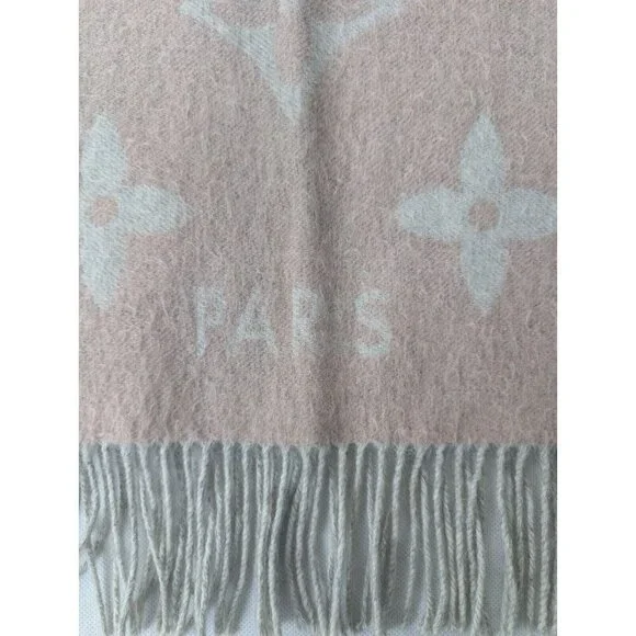 Louis Vuitton LV Logo Reykjavik Scarf Gradients 100%Cashmere Made in Italy - Picture 5 of 11